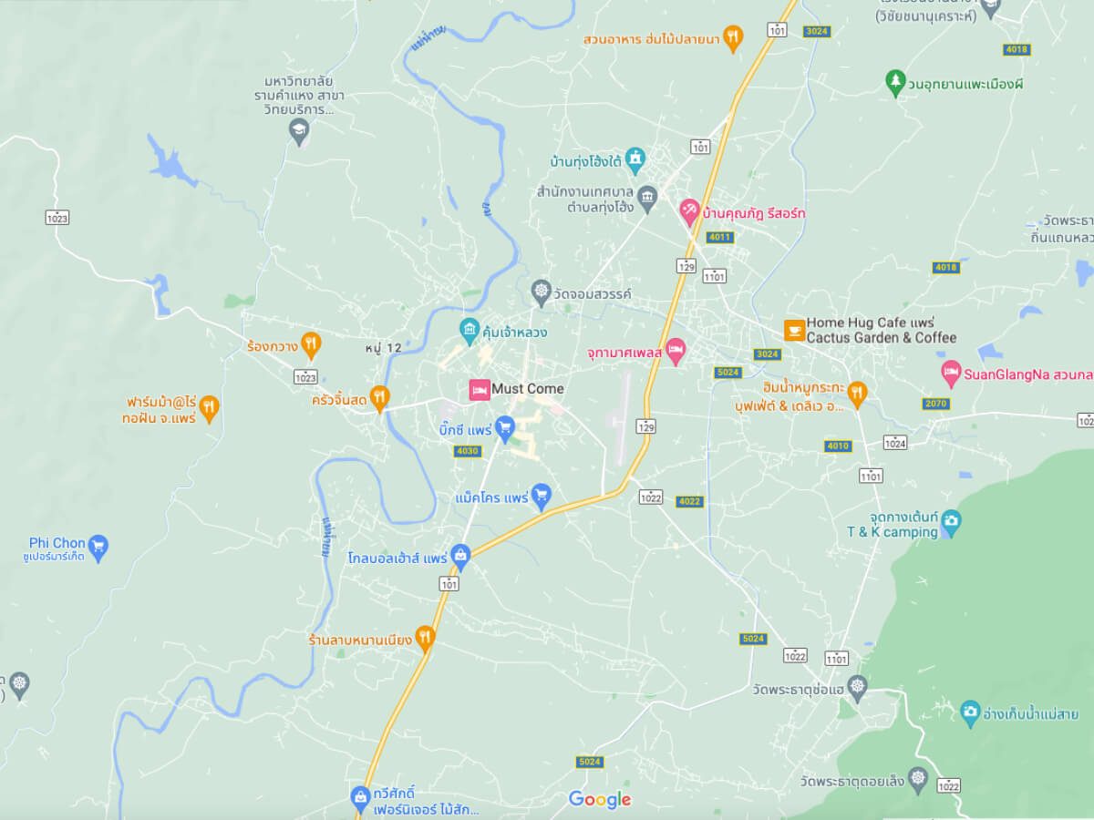 Google Map Phrae Thailand